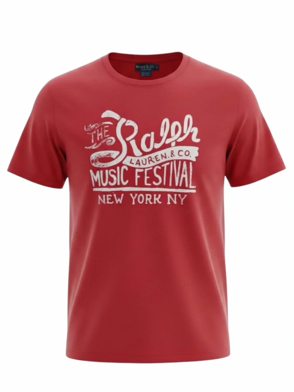 NEW Polo Ralph Lauren Red “Music Festival” Graphic Print Short Sleeve T-Shirt